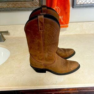 Soft leather cowboy boots